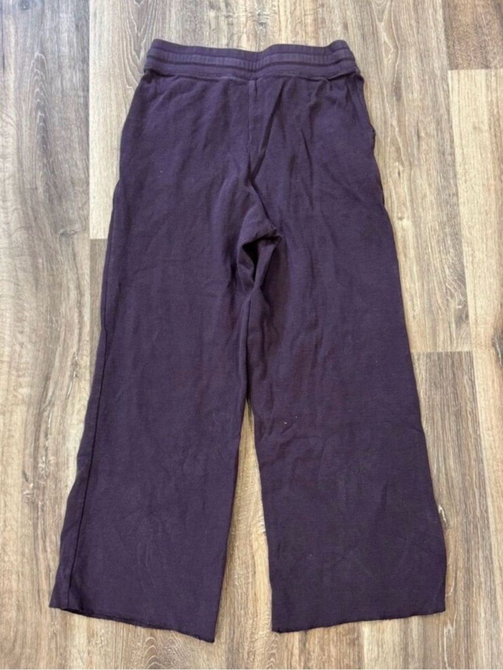 Pact Organic Purple Waffle Knit Wide Leg Pants Women’s Small - Picture 3 of 5